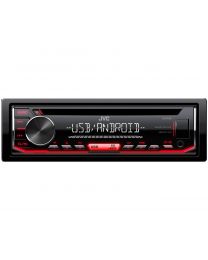 JVC KD-R494 Auto radio nominalne snage 4x50W ili 50W x 2 +Subwoofer, sa crvenim osvetljenjem testera, USB konektorom, 2-linijskim VA LCD ekranom itd.
