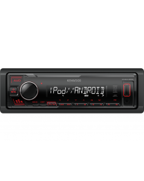 Kenwood KMM-205 Auto radio snage 4 x 50 W sa AUX I USB ulazom (iOS i Android kompatibilan) i crvenim osvetljenjem tastera.