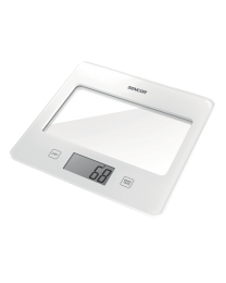 Sencor SKS 5020WH kuhinjska vaga sa senzorima osetljivim na dodir velikim LCD ekranom i funkcijom za poništavanje težine posude u kojoj se meri.