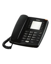 Uniden AS7201B Žični telefon sa svetlosnim indikatorom za poruke, 10 memorijskih tastera, flash i redial dugmetom i  mogućnošću montiranja na zid.