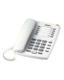 Uniden AS7201W Žični telefon sa svetlosnim indikatorom za poruke, 10 memorijskih tastera, flash i redial dugmetom i  mogućnošću montiranja na zid.